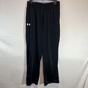 Under Armour Mens Track Pants Polyester Size Large Black Jogging Athletic‎